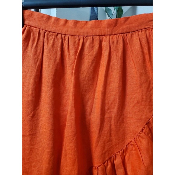 J.Crew Women's Orange 100% Cotton A-Line Casual Knee Length Skirt Size 4P - Picture 2 of 11